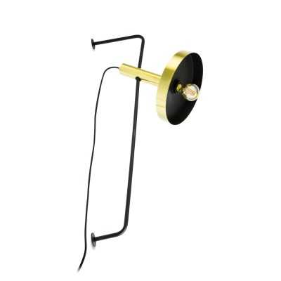 Wall lamp in matte gold steel with E27 socket, FOULIE.