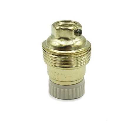 Brass E14 lamp holder with porcelain washer