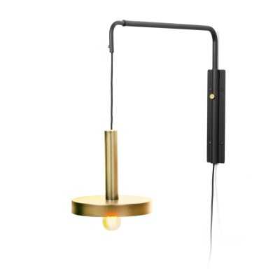 Wall lamp in matte black steel with E27 socket, DOUMEN