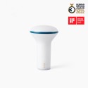Table lamp with integrated LED in white polycarbonate RIANTEC