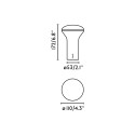Table lamp with integrated LED in white polycarbonate RIANTEC