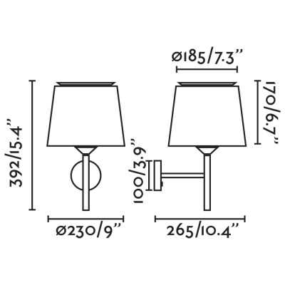 Wall lamp in matte white steel with E27 socket, LAILLY