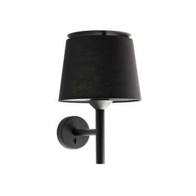 Wall lamp in matte black steel with E27 socket, SALOMON