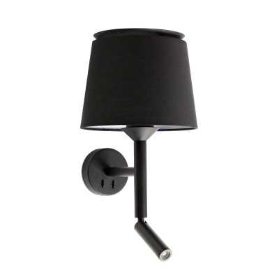 Wall lamp in black steel with E27 socket, LANZAC brand.