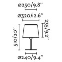 Table lamp steel E27 white CHAPPES