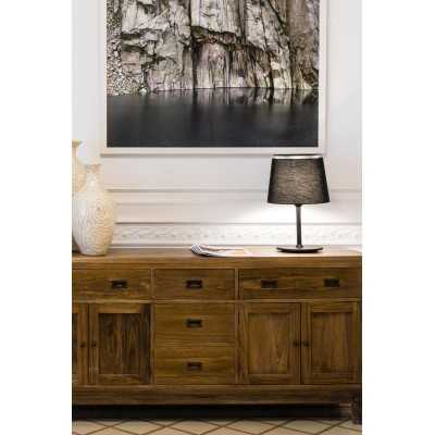 Table lamp made of matte black steel with E27 socket, CHARDAS.