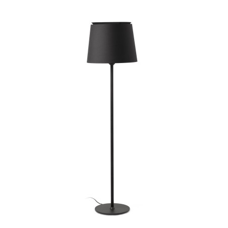 Floor lamp in matte black steel with E27 socket, BROMME.