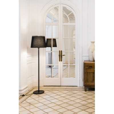 Floor lamp in matte black steel with E27 socket, BROMME.