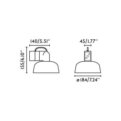 Wall lamp aluminum E27 black FLABAS