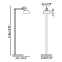 Floor lamp in black steel with E27 socket, PARCOUL.