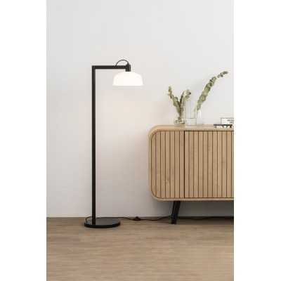 Floor lamp in black steel with E27 socket, PARCOUL.
