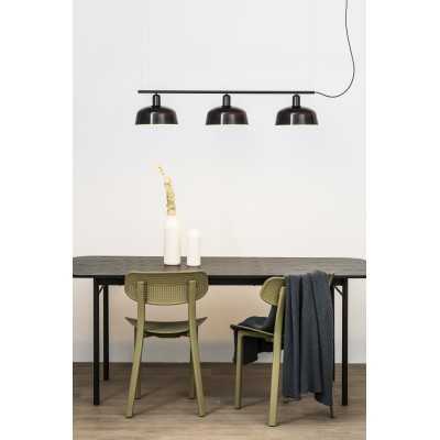 Ceiling lamp in black steel with E27 socket, SALIGNY