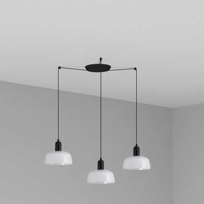 Ceiling lamp in black steel with E27 socket, GRAUZOU.