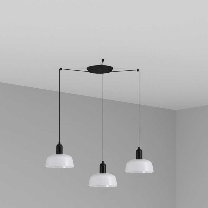 Ceiling lamp in black steel with E27 socket, GRAUZOU.