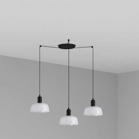 Ceiling lamp in black steel with E27 socket, GRAUZOU.