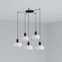 Ceiling lamp in black steel with E27 socket, SANTES.