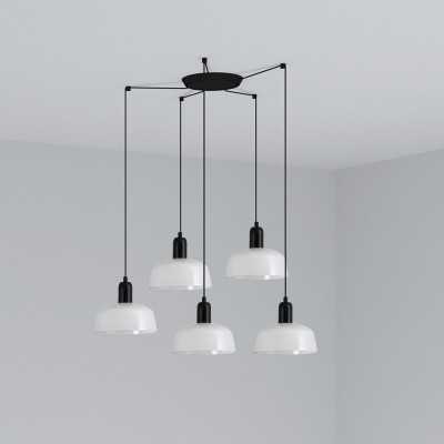 Ceiling lamp in black steel with E27 socket, SANTES.