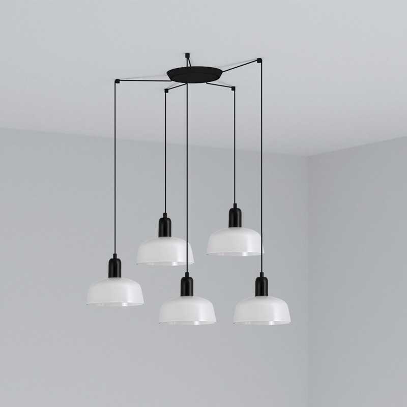 Ceiling lamp in black steel with E27 socket, SANTES.