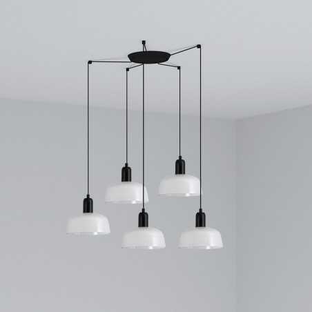 Ceiling lamp in black steel with E27 socket, SANTES.