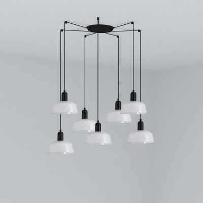 Ceiling lamp in black steel with E27 socket, named BRIANDE.
