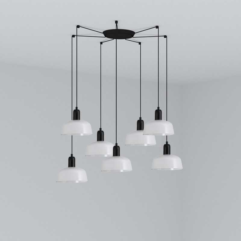 Ceiling lamp in black steel with E27 socket, named BRIANDE.