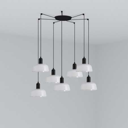 Ceiling lamp in black steel with E27 socket, named BRIANDE.