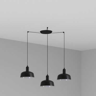 Ceiling lamp steel E27 black TRAMOLE