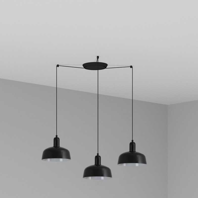 Ceiling lamp steel E27 black TRAMOLE
