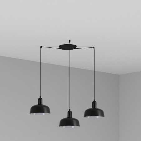 Ceiling lamp steel E27 black TRAMOLE