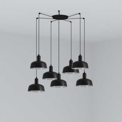 Ceiling lamp in black steel with E27 socket, THEULEY