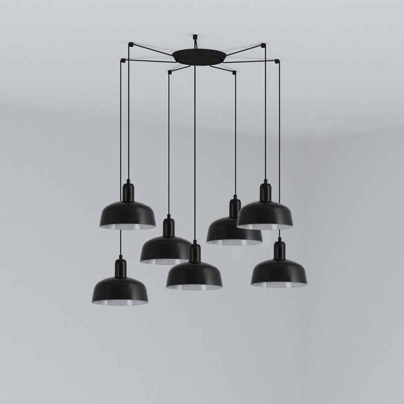 Ceiling lamp in black steel with E27 socket, THEULEY