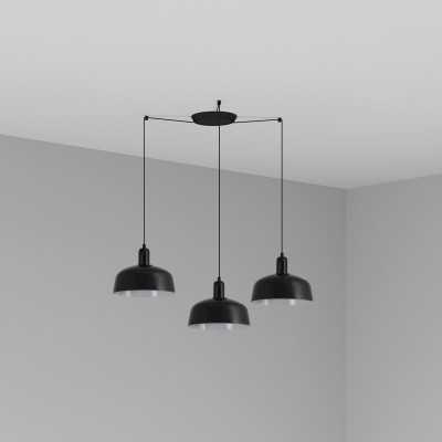 Ceiling lamp in black steel with E27 GOURDAN socket
