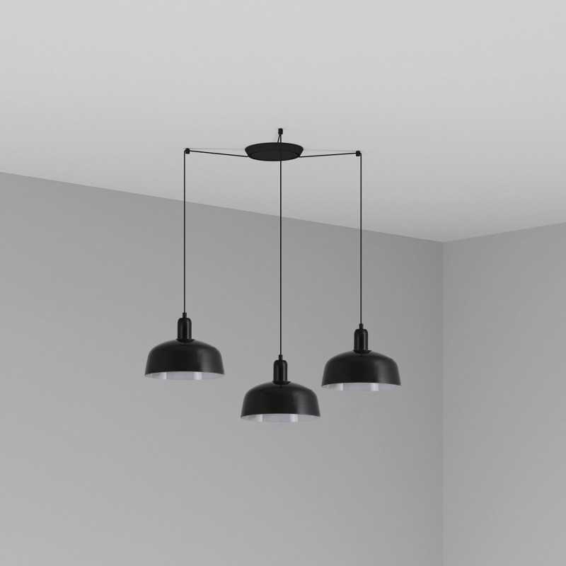 Ceiling lamp in black steel with E27 GOURDAN socket