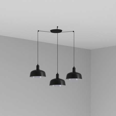 Ceiling lamp in black steel with E27 GOURDAN socket