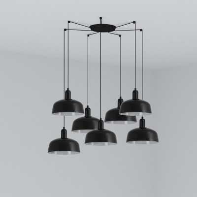 Ceiling lamp in black steel with E27 socket, BRIGNAC.