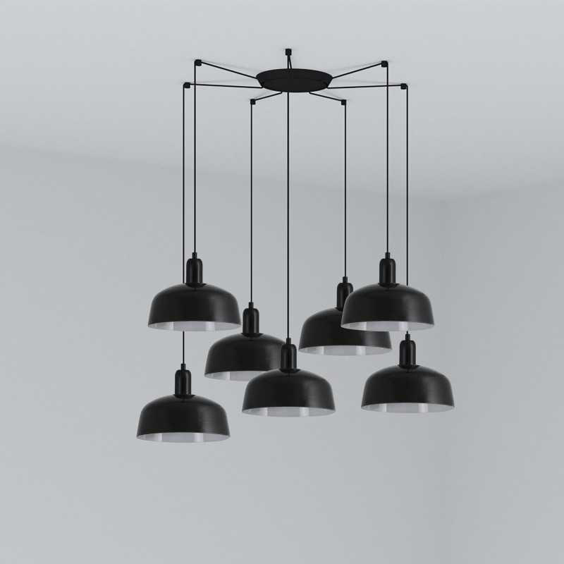 Ceiling lamp in black steel with E27 socket, BRIGNAC.