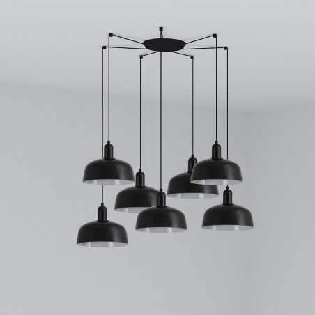 Ceiling lamp in black steel with E27 socket, BRIGNAC.
