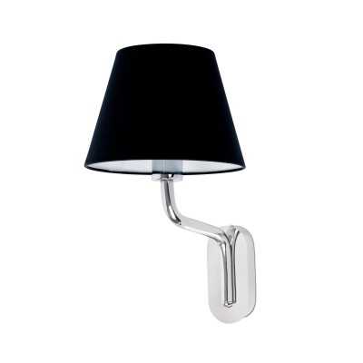 Wall lamp in shiny chrome-plated steel with E27 socket, MARSAC.