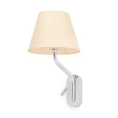 Wall lamp in shiny chrome-plated steel with E27 GOURDON socket.