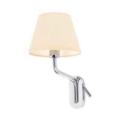 Wall lamp in shiny chrome-plated steel with E27 socket, BRILLAC.