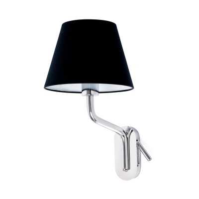 Wall lamp in shiny chrome-plated steel with E27 socket by CUBRIAL.