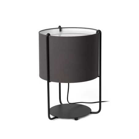Table lamp made of matte black steel with E27 socket, BOÔLOT brand.