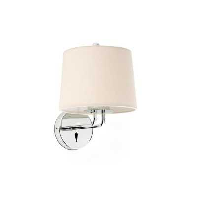 Wall lamp in shiny chrome-plated steel with E27 socket, ALLEUZE.