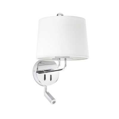 Wall lamp in shiny chrome-plated steel with E27 LE BEZ socket.