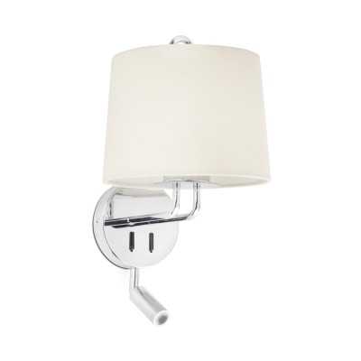 Wall lamp in shiny chrome-plated steel with E27 socket by ARABAUX.