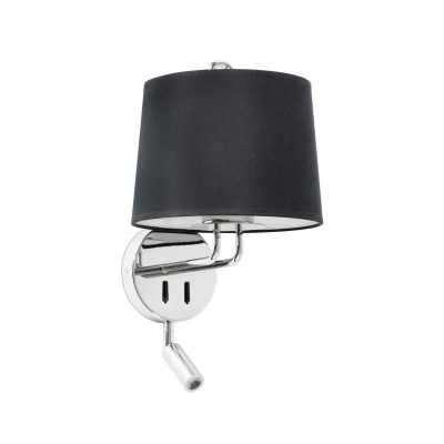 Wall lamp in shiny chrome-plated steel with E27 socket, BRENAS.
