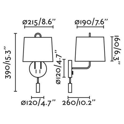 Wall lamp in shiny chrome-plated steel with E27 socket, BRENAS.