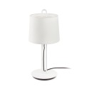Table lamp made of matte white steel with E27 socket, BAGNARD brand.
