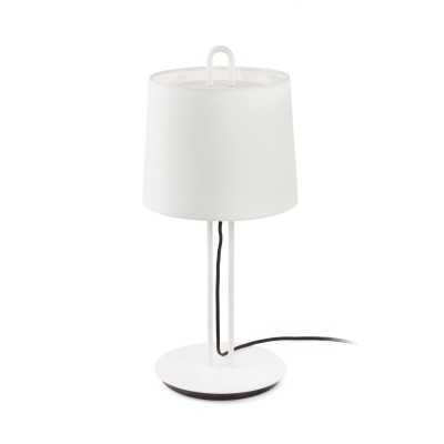 Table lamp made of matte white steel with E27 socket, BAGNARD brand.