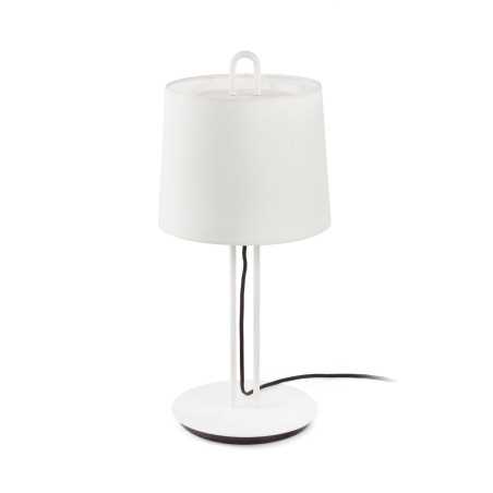 Table lamp made of matte white steel with E27 socket, BAGNARD brand.